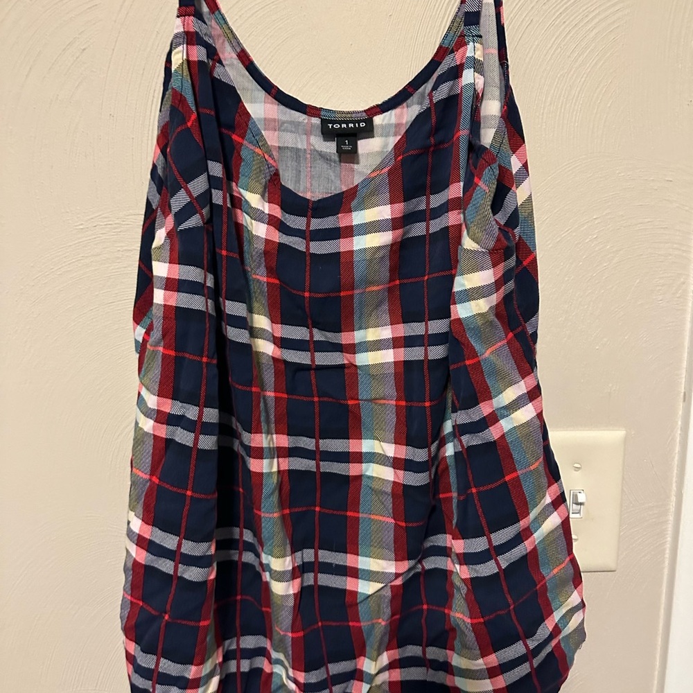 Torrid Navy and Red Plaid Camisole